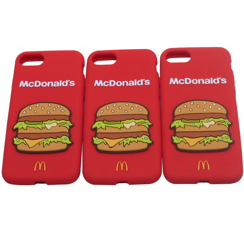 卡通漢堡液態硅膠手機殼-硅膠手機保護套