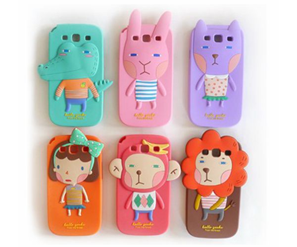 卡通動物硅膠手機殼,全包防摔手機套-硅膠套 卡通動物硅膠手機殼,全包防摔手機套-硅膠套