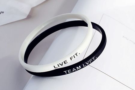 時尚字母模印硅膠手環